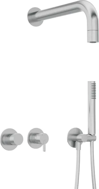 Neuesbad Serie 600 Unterputz Dusch-Set mit fester Kopfbrause Neuesbad, edelstahl gebürstet NB1NQS_F0XK1
