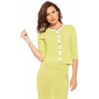Passioni Strickjacke Cardigan in Häkel-Optik