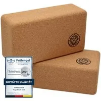 VonBueren Yogablock aus Kork 22 x 12 x 7,5 cm Yogablöcke Yogazubehör Hatha Klotz, (2 Stück, 4 Stück, 2-tlg)