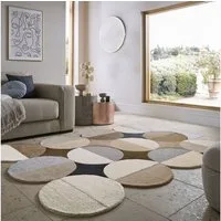 FLAIR RUGS Wollteppich Mia Ellipse, rechteckig, Höhe: 12 mm, mit gebogenem Zuschnitt