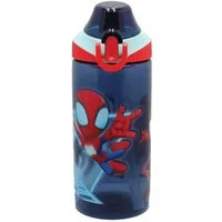 Giovas Trinkflasche Spiderman Spiderman Spidey Web Kunststoff-Trinkflasche mit Strohhalm