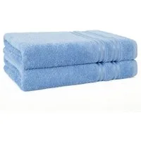 HAMMETEX Duschtuch 2er Set Badetücher 70x140 cm, 100% Baumwolle, Weich & Saugstark, Frottier (Set, 2-St), mit Bordüre, einfarbig, weich