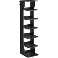 VASAGLE Schuhregal Standregal, platzsparend, für Eingangsbereich, Ecke, Schuhablage, schmal, mit 7 Ebenen, 30 x 26,4 x 110,4 cm