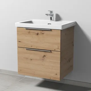 Sanipa 3way Waschtischunterbau zu Villeroy & Boch Subway 3.0 Waschtisch mit 2 Auszügen, Eiche Natura UM84685
