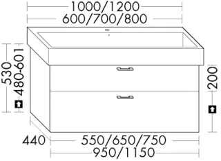 Burgbad Waschtischunterschrank zu Keramik System 30 Preisgruppe 1 Aqua 530x650x440 Eiche Dekor WUUD065F6919