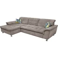 DOMO collection Ecksofa FRANZI 278x170x81 cm, Steppung im Sitzbereich, L-Form, wahlweise mit Bettfunktion, Bettkasten und Kopfteilverstellung