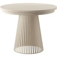 yourhouse24 Esstisch Garda Ø 100-180 cm ausziehbar, Metallgestell in Lamellen-Optik, Gestell in Lamellen-Optik