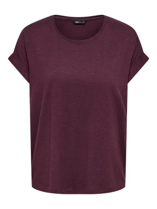 ONLY - ONLMOSTER S/S O-NECK TOP NOOS JRS Maroon Banner - Gr. - S