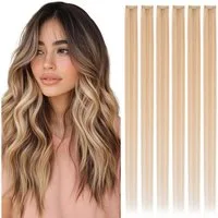 LuxusKollektion Echthaar-Extension Extensions Clip in Echthaar Remy Invisible 40cm #18 613 Balyage Blond