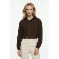 Calvin Klein Jeans Kapuzensweatjacke LOGO WAIST CROPPED mit Kapuze, kurze From, Logoschriftzug am Bund