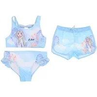 Disney Frozen Bustier-Bikini Bade-Set für Mädchen – Bikini & Shorts für Kinder (Das Set enthält zusätzlich eine Badeshort) ideal für Strand und Schwimmbad, perfekt für Urlaub