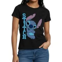 Spreadshirt T-Shirt Lilo & Stitch, Stitch Mit Schriftzug Frauen T-Shirt (1-tlg)