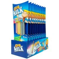 COOL Süßigkeit, Cool Milk Trinkhalm Vanille Schoko Erdbeere 5er 30g 10er Pack