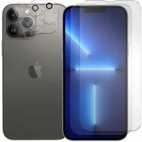 CoolGadget Schutzfolie Panzerfolie für iPhone 13 Pro, (Spar-Set 4in1, 2x Displayschutz, 2x Kameraschutz), Panzerglas Schutzfolie für Apple iPhone 13 Pro Folie