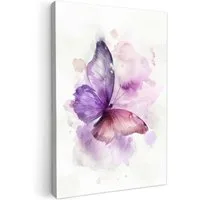 OneMillionCanvasses® Leinwandbild Schmetterling - Lila - Pastellfarben, Fotodruck (1 St), Kinderzimmer Deko, Mädchen und Jungen Bilder 20x30 cm