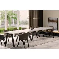 Endo-Moebel Esstisch Lungo XXL 130-405 cm, Metallgestell, ausziehbar, erweiterbar, riesiger Kulissentisch, 4m, extra lang und groß, stabil
