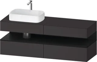 Duravit Qatego Konsolenwaschtischunterbau wandhängend Graphit Supermatt 1600x550x600 mm - QA47770168 QA4777016800010