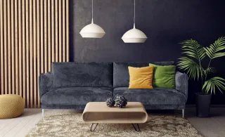 Sofa Designersofa MADISON 2-Sitzer Stoff Tender Way Blau