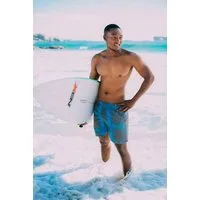 GUGGEN Mountain Badehose Badehose Herren Beachshorts Boardshorts kariertes blau grau Schnelltrocknende Badeshorts kariertes blau grau Muster