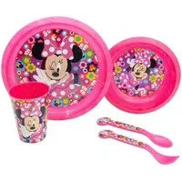 Disney Minnie Mouse Kindergeschirr-Set 5-teiliges Kindergeschirr Essensset für Kinder (5-tlg)