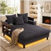 Odikalo Schlafsofa Chaiselongue Loungesofa Polstersofa Freizeitsofa USB Velvet Mehrfarbig