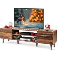WLIVE TV-Schrank Lowboard mit 2 Türen, Fernsehschrank für Fernseher bis zu 55/60 Zoll, (Packung, 160 cm lang) verstellbare Ablagen, für Wohnzimmer, Schlafzimmer