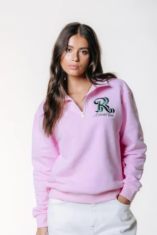 Colourful Rebel - Logo Embro Zip Sweat light pink - Gr. - M