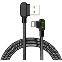 mcdodo LED 90 Grad M Ladekabel Winkel USB Kabel Nylon geflochten USB-Kabel, Standard-USB, Lightning (300 cm), Winkelstecker