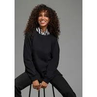 Laura Scott Longsweatshirt mit hohen Seitenschlitzen in kuscheliger Sweatware