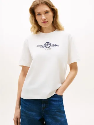 VARSITY CREST MDRN C-NK SS TEE Ecru - Gr. - L