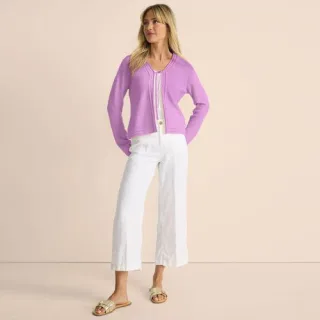 7/8-Hose aus Leinen für Damen, Damen, size: regular, Weiß, by Lands' End