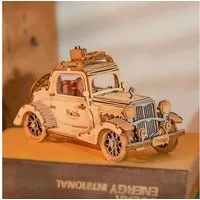 Robotime 3D-Puzzle Vintage Auto mit Gitarre 3D Puzzle, 164 Puzzleteile