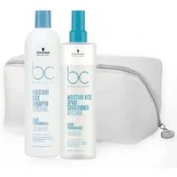 Schwarzkopf Professional Haarshampoo Moisture Kick Shampoo 500ml + Spray Conditioner 400ml + Tasche