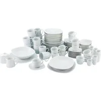 CreaTable Kombiservice Square Weiss (100-tlg), 12 Personen, Porzellan