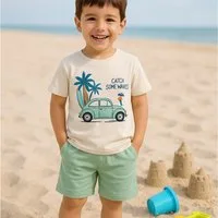 Lorey Medtec T-Shirt & Shorts Jungen Outfit, 2er Set für Kleinkind: T-Shirt + Shorts, 100% Baumwolle