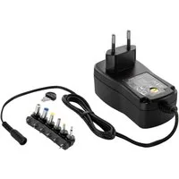 Poppstar Universal Schaltnetzteil 4,5V 5V 6V 7,5V 9V 10 V 12V - 2A Universal-Netzteil (2000mA Netzteil mit 6 Wechselsteckern und LED, 150cm)