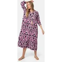 Rayshyne Maxikleid PM-37 (Sommerkleid Jersey Strandkleid mit Muster in Einheitsgröße)