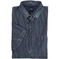 Engbers Kurzarmhemd Herren Overshirt mit Comfort-Stretch, Saphirblau