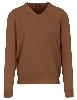COMMANDER Finest Clothing - V-Pullover Basic, uni cappuccino - Gr. - M