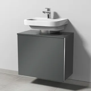 Sanipa 3way Universal-Waschtischunterbau mit 1 Auszug, Anthrazit-Glanz BS60079