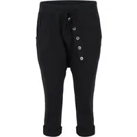 malito more than fashion Sweathose malito Damen kurze Hose mit Knopfleiste, Chino Hose in Unifarben, Sommer Sport Hose mit elastischem Jerseybund Einheitsgröße