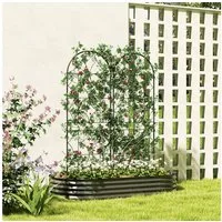 Outsunny Rankhilfe 2er Set, zum Stecken, rostfrei, 50x150 cm Rankgitter aus Metall, 2 St., Garten Spalier, für Tomaten Gemüse Blumen Kletterpflanzen Schwarz