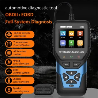HUMZOR Car OBD2 Diagnostic Tool SL103 Scanner Full System Diagnostics Fault Code Lookup Multilingual Supported Vehicle D