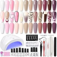 Born Pretty Lichthärtungsgerät Gel Nagellack Set 47-teilig mit 12 Farben UV LED Lampe 48W, 47-tlg., 47-teiliges Gel-Nagellack-Set mit 12 Farben und UV/LED-Lampe, 12 Farben, 48W UV/LED-Lampe, Base Coat, Top Coat