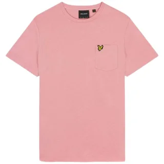 Lyle & Scott T-Shirt mit Palmentasche auf der Brust in Rosa