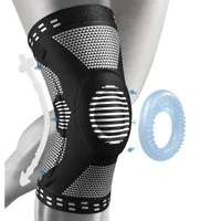 LA CUTE Kniebandage Professionelle Kniebandage mit Patella-Pad & Kompressions-Stützsystem (Unisex-Kompressionsbandage zur Stabilisierung & Schmerzlinderung, Mittlere bis hohe Unterstützung – ideal für Sport & Reha), Kompressions-Kniebandage mit Gel-P