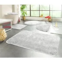 KiNZLER Badematte Chaozhou, Badvorleger, Badezimmer Teppich, Höhe 20 mm, rutschhemmend beschichtet, fußbodenheizungsgeeignet, Polyester, rechteckig, 2er-Set rechteckig 55x50 cm / rechteckig 50x80 cm, Badteppich, Uni Farben, weich, als rechteckig, run
