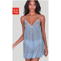 Vivance Negligé Thea aus transparentem Soft-Mesh mit Blumen aus Stickereispitze, Reizwäsche