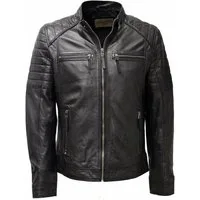 Zimmert Leather Lederjacke Franky washed Lammnappa, Blouson, sportlich, Kastanie, Cognac, Braun, Schwarz