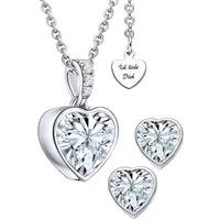 LOVENEST Schmuckset Schmuck Set Silber925 / Gold vergoldet Kette Ohrringe Ich Liebe Dich (Set, 3-tlg., Weihnachten, Geburtstag, Hochzeitstag), Kette und Ohrringe Set, hochwertiges Geschenk Frau Ehefrau Freundin